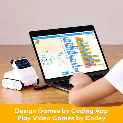 Codey Rocky 2-In-1 Coding Robot Toy for Kids  Programmable Remote Control Emo Robot Car | Supports Block-Based and Python Coding