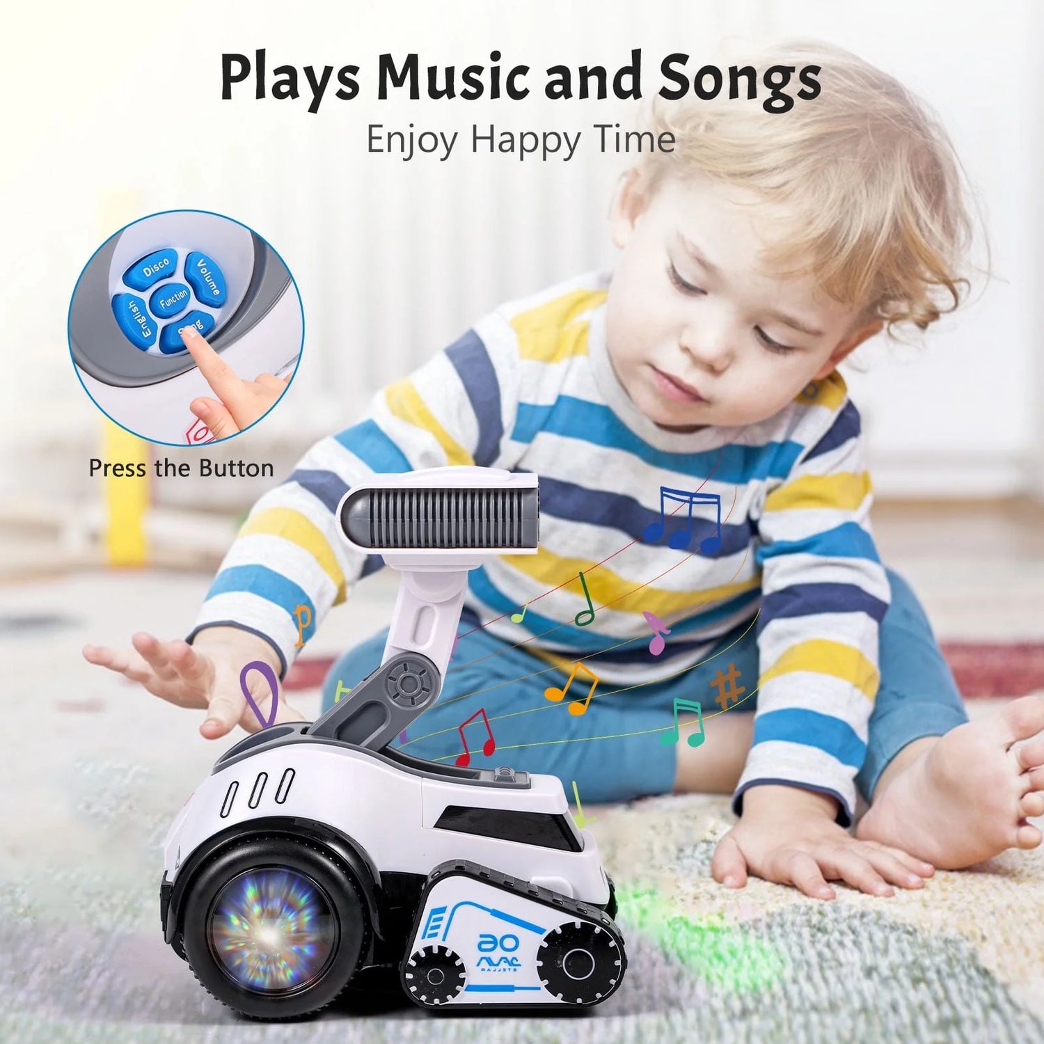 Smart Electronic Dancing Robot Toy for Kids – Music, Light-Up Eyes &amp; Adjustable Volume, Toddler Gift for Boys &amp; Girls