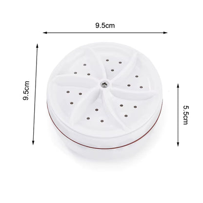 TurboClean™ Mini Washer: USB-Powered Ultrasonic Laundry Solution for Home &amp; Travel
