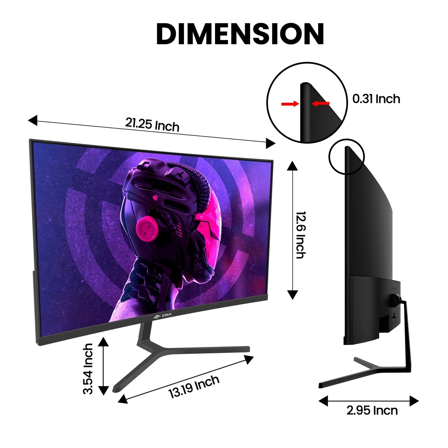 🎮 24&quot; Curved Gaming Monitor – FHD 1080P, 165Hz/180Hz Refresh Rate, FreeSync, 120% sRGB, Low Motion Blur – Black
