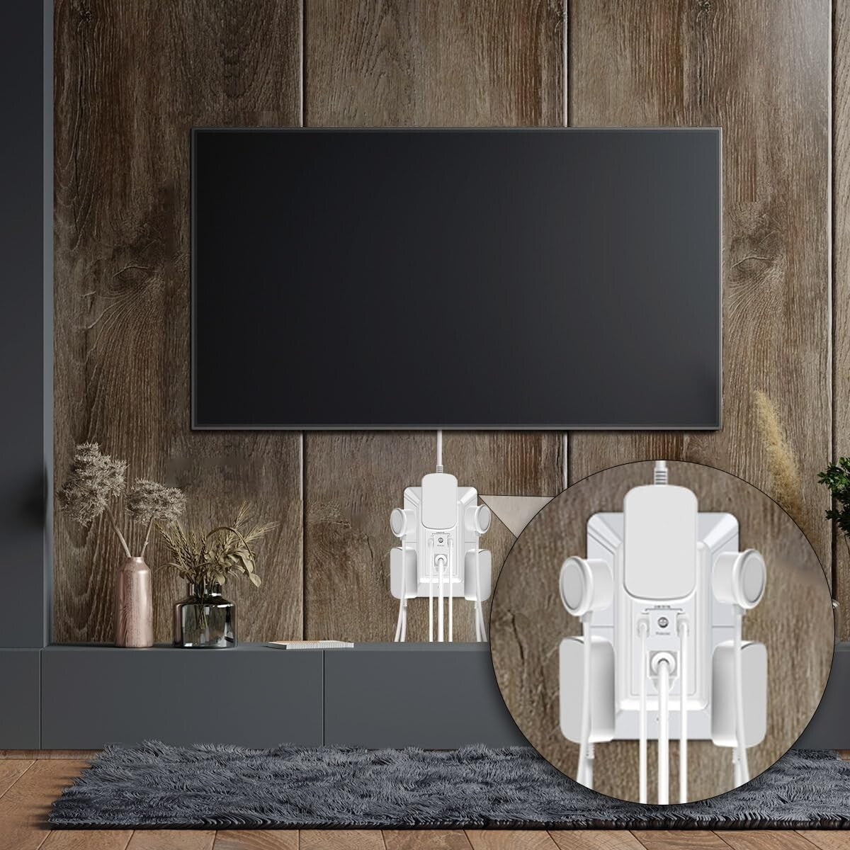 USB Wall Charger Surge Protector 6-Outlet Extender with Night Light &amp; 2 USB Ports