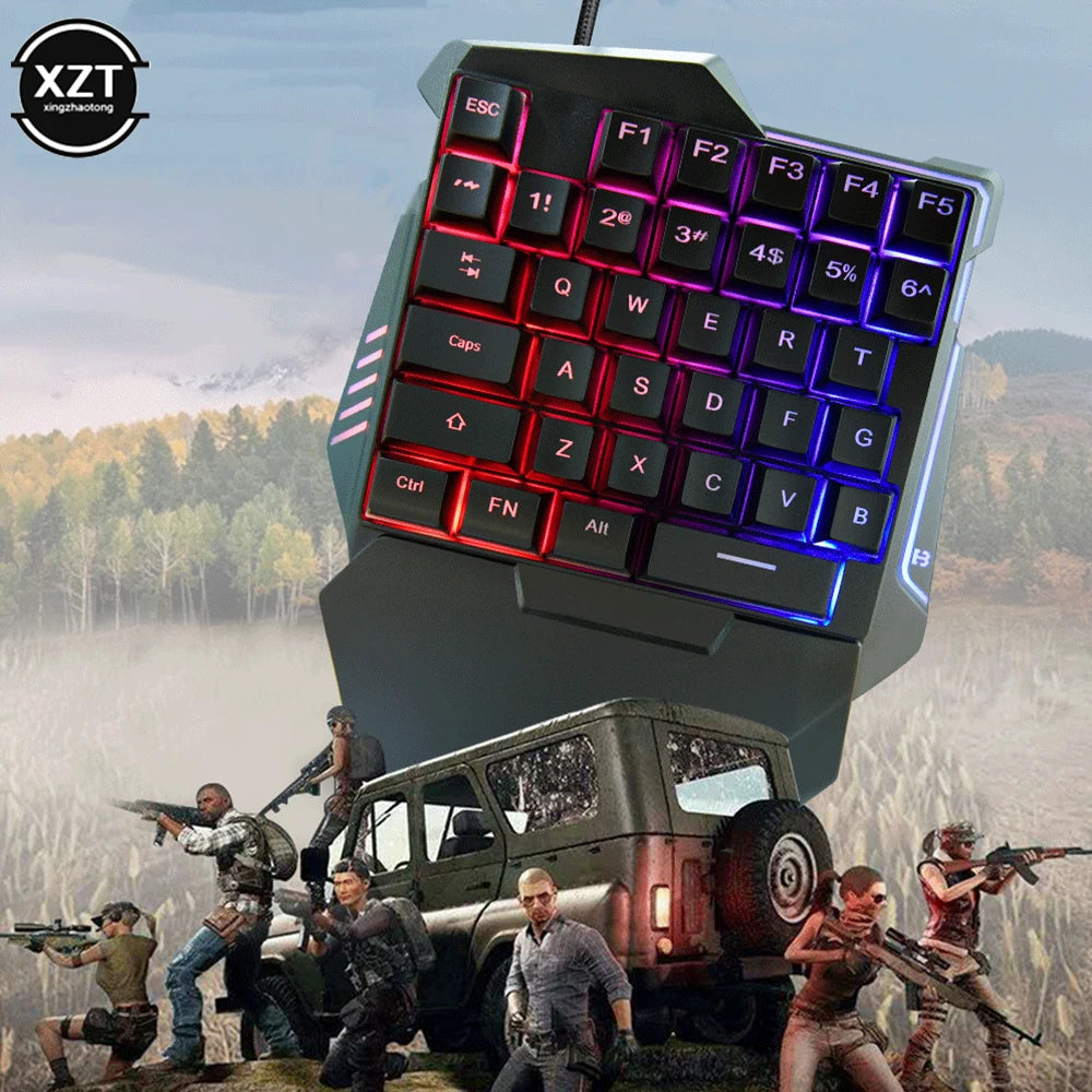 🎮 USB One-Handed Mechanical Gaming Keyboard – 35-Key Mini Ergonomic Wired Keypad for Ultimate Portable Gaming Performance