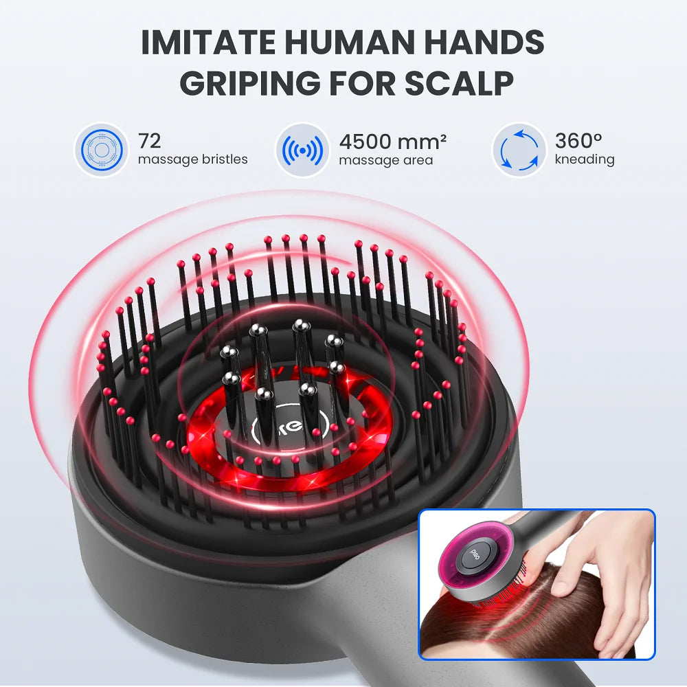 Scalp Trilogy Massager – Smart Waterproof Scalp Brush Combo for Hair Growth, Detangling &amp; Styling