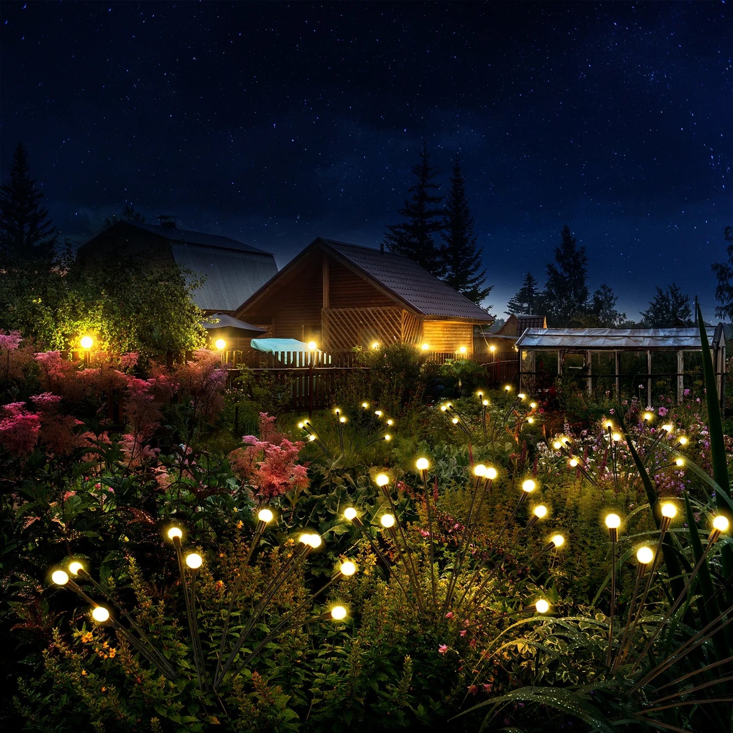 🌟 Upgraded 4-Pack Solar Firefly Lights  Dancing Garden Lights – Magical Glow for Any Outdoor Space
