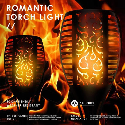 8-Pack Solar Tiki Torch Lights with Flickering Flame – Waterproof Halloween Outdoor Décor Lights