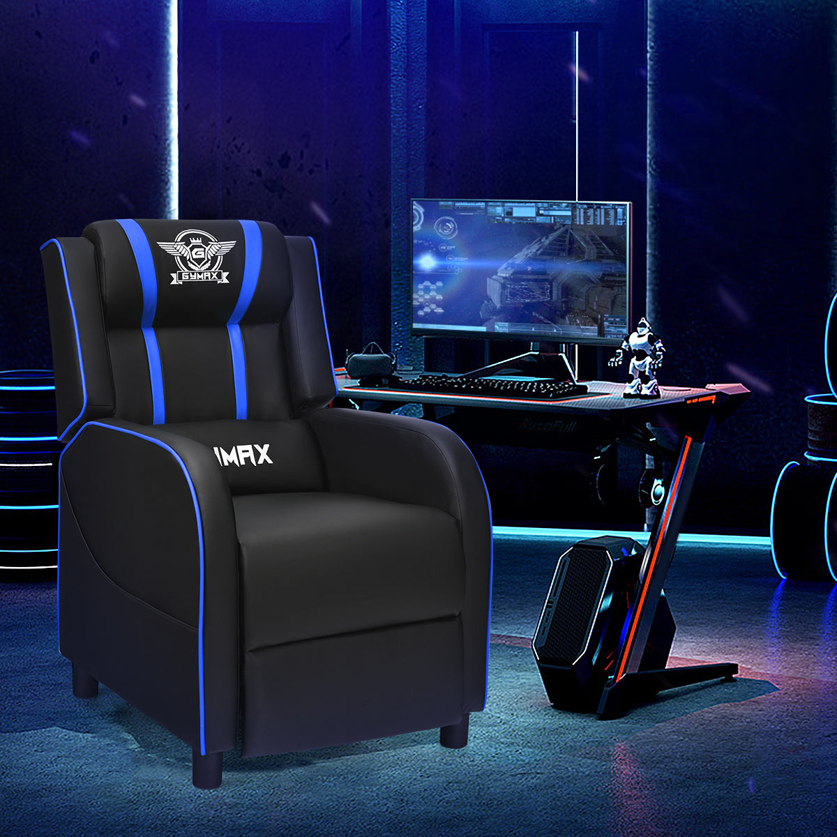 Massage Gaming Recliner Chair with Side Pockets – Ergonomic Comfort for Gamers &amp; Relaxation