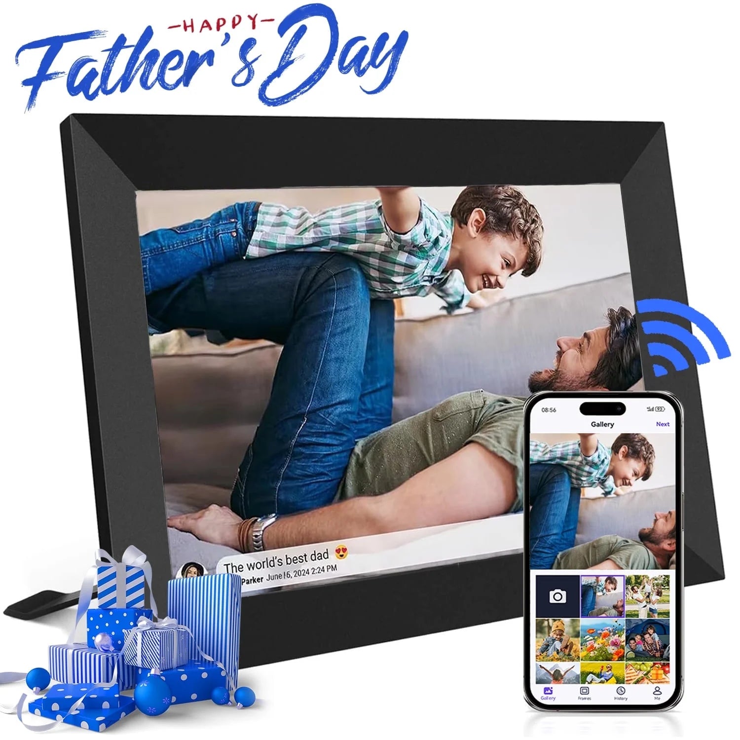 10.1-Inch Smart Digital Photo Frame with 32GB Storage, WiFi &amp; App Control 