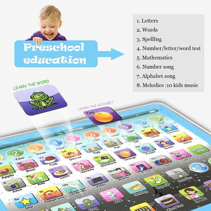Learning Tablet for Kids Ages 2–5 – Interactive Educational Electronic Toy with ABC, Numbers, Words, Games &amp; Music