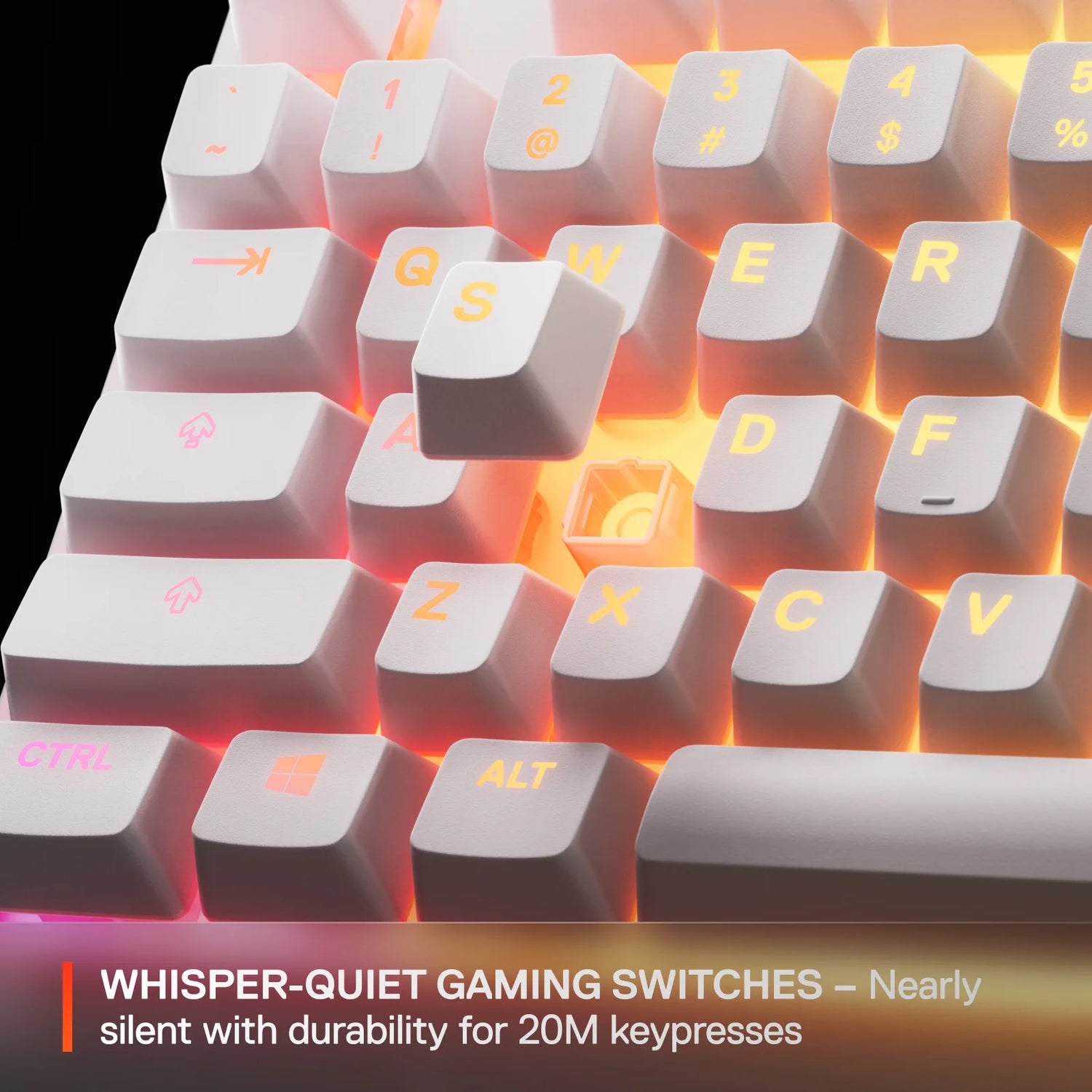 Apex 3 TKL RGB Wired Gaming Keyboard — Water &amp; Dust Resistant, Whisper-Quiet Gaming Switches, White