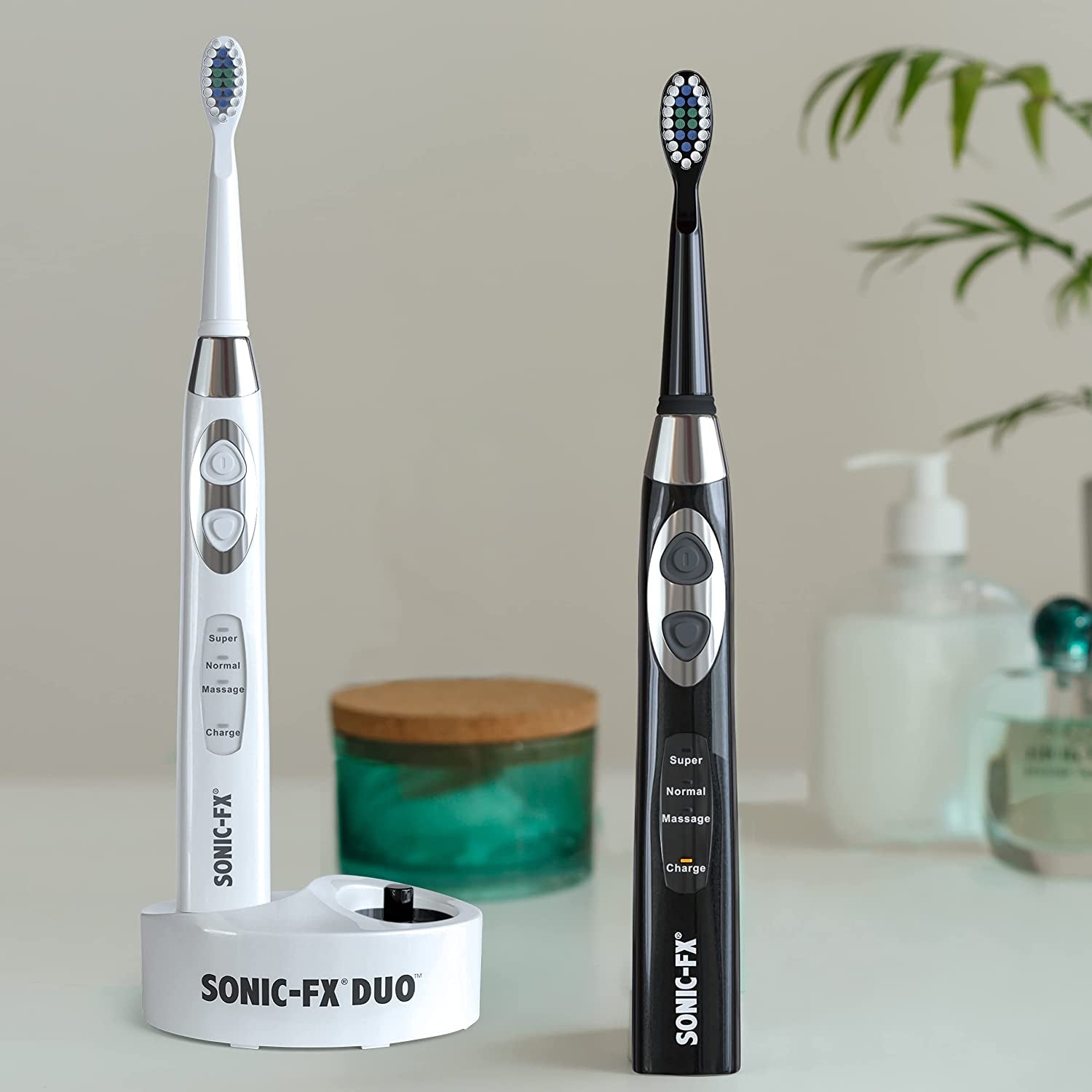 Duo Rechargeable Electric Toothbrush Set – Dual Handle for Adults &amp; Kids