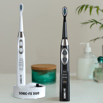 Duo Rechargeable Electric Toothbrush Set – Dual Handle for Adults &amp; Kids