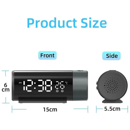 Projection Alarm Clock with USB Charger Ports – LED Digital Dual Alarm Clock with 180° Ceiling/Wall Rotating Projector, Dimmer &amp; Snooze for Bedroom, Home, or Office