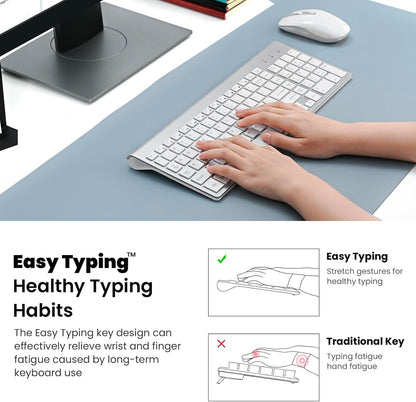 Easytyping KF10 Wireless Keyboard &amp; Mouse Combo – Silent, Ultra Slim, Labor-Saving Design