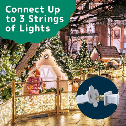Christmas Lights – 60ft String Lights with 300 Clear Warm White Bulbs, White Wire – Indoor/Outdoor Twinkle Lights for Christmas Tree, Holiday, Wedding &amp; Party Décor