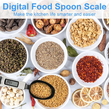Kitchen Spoon Scale – Digital Food Scale with LCD Display, 500g Capacity, Precision 0.1g, Multi-Unit (g/oz/gn/ct)