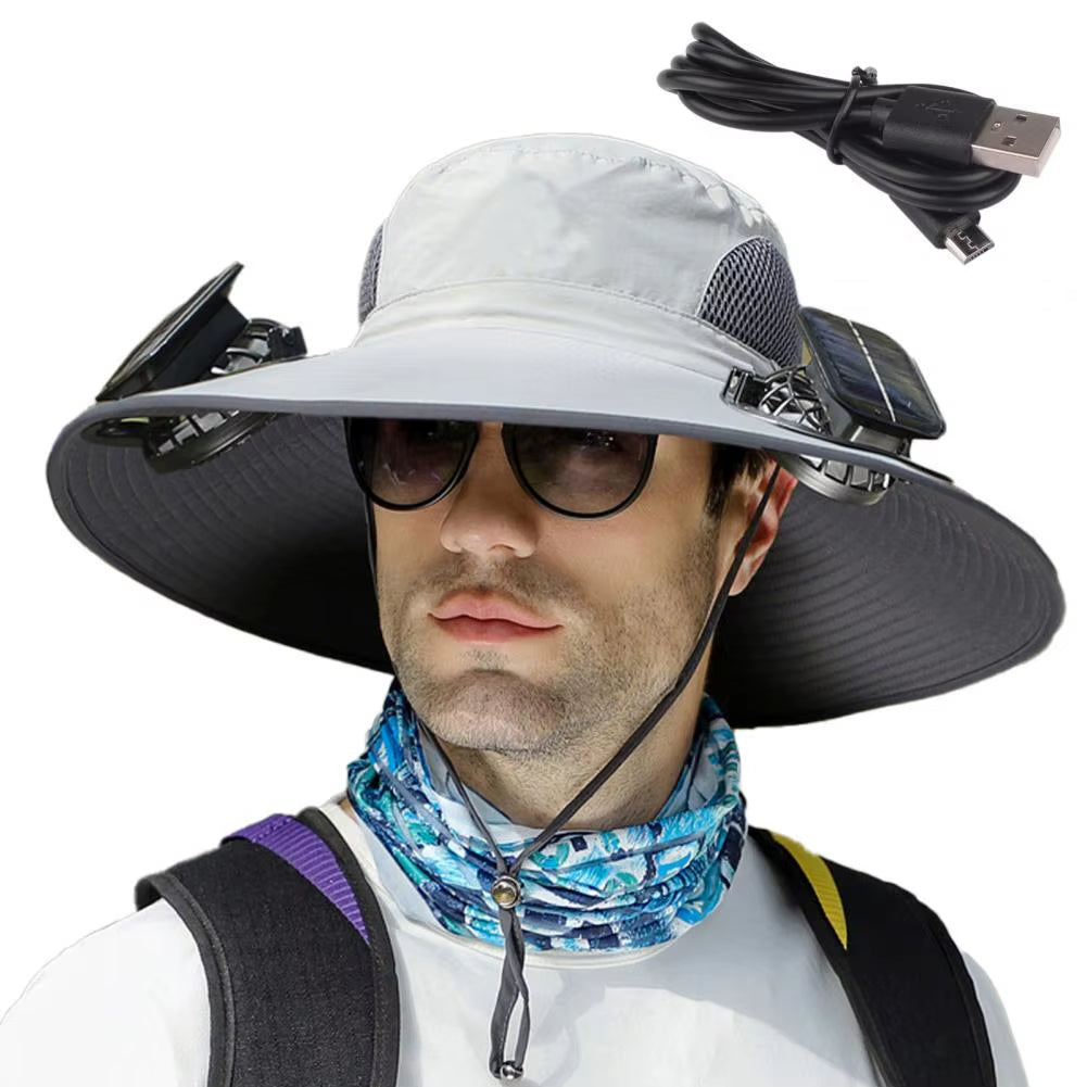 BreezeGuard™ Solar Fan Hat – Stay Cool with Hands-Free Sun-Powered Comfort