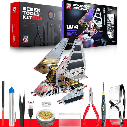 Robot Building Kit - W4 Scout Recon  DIY STEM Science Toy for Kids | Educational Robotics Kit | Printed Circuit Board Set | Build Your Own Robotic Spaceship | Engineering Toy Gift