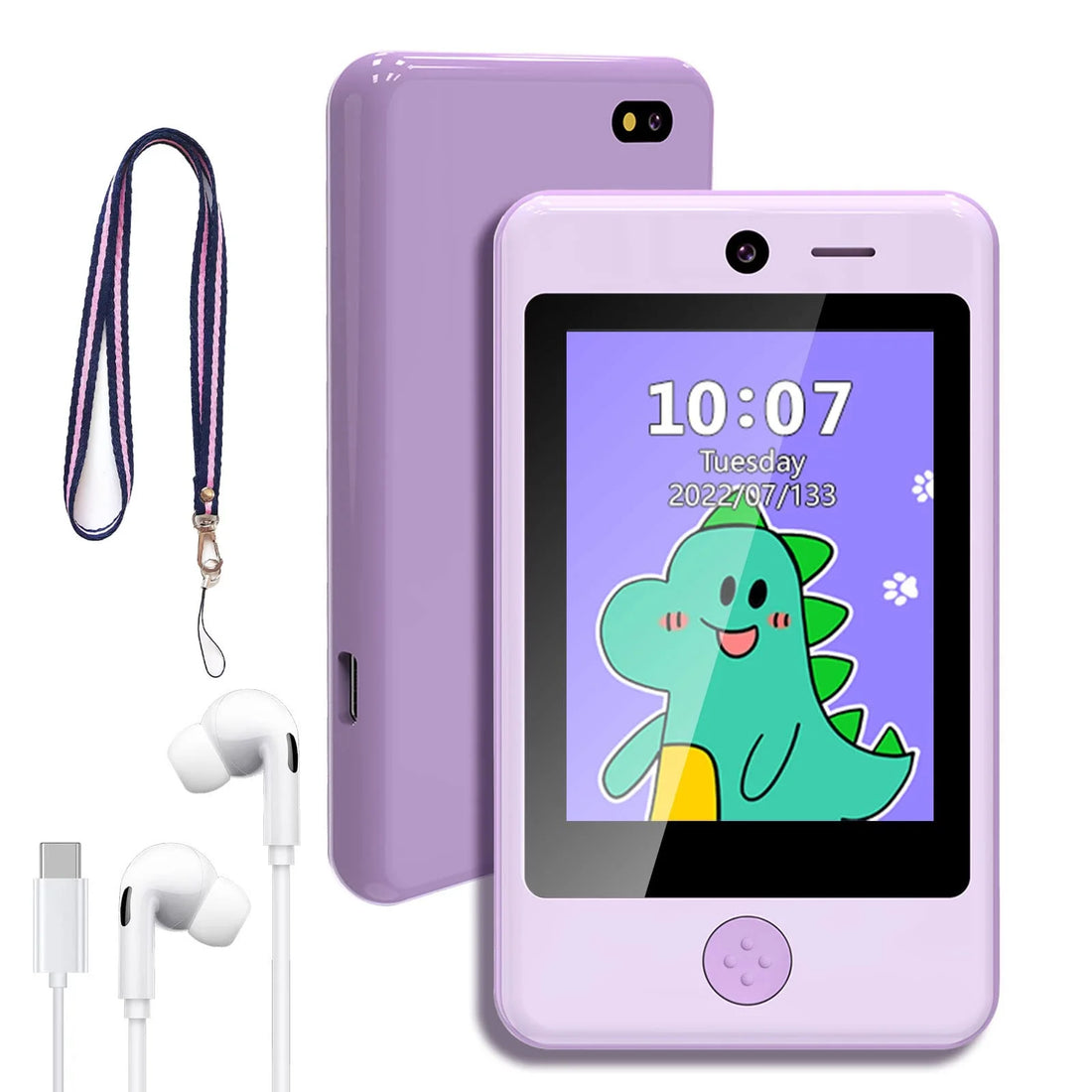 2.8&quot; Kids Phone Learning Toy – Dual Camera, Habit Tracker, Games &amp; Alphabet Educational Gift for Toddlers Ages 3-7 (Purple)