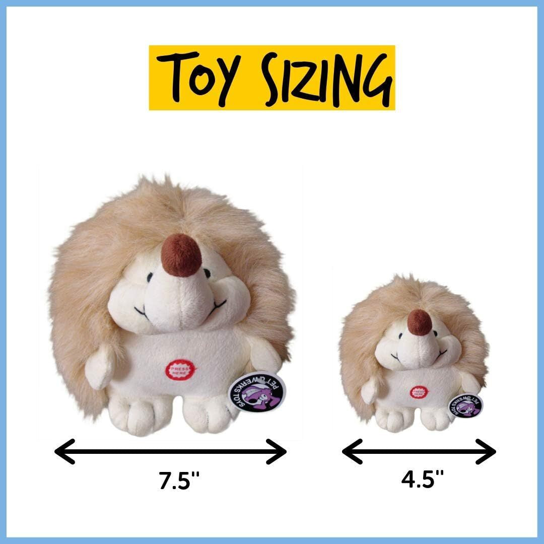 Pet Qwerks Plush Hedgehog Interactive Dog Toy – Chattering Electronic Sound Toy for Dogs
