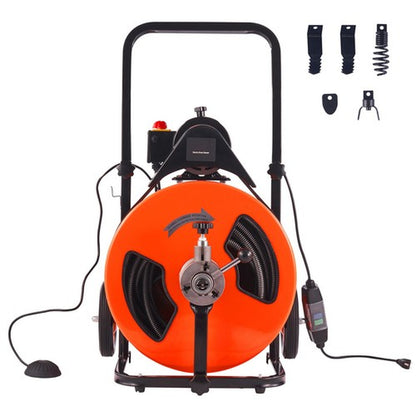 Uimoso Electric Drain Cleaner Machine – Powerful 100 FT Auto Feed Drain Auger