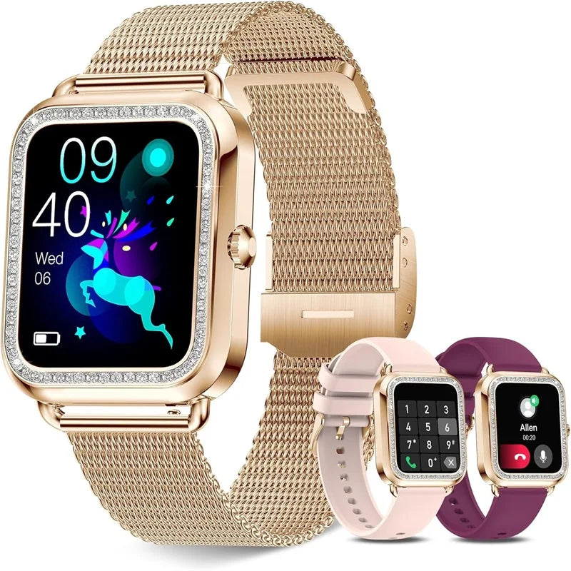Women’s Fashion Smartwatch – Bluetooth Call (Answer/Dial), AI Voice Assistant, Fitness Tracker Compatible with Android &amp; iPhone