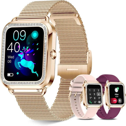 Women’s Fashion Smartwatch – Bluetooth Call (Answer/Dial), AI Voice Assistant, Fitness Tracker Compatible with Android &amp; iPhone