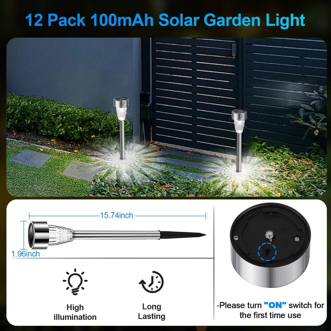 🌟 12 Pack Solar Garden Lights – Illuminate Your Outdoors with Style and Efficiency