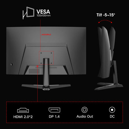27-Inch 2K Curved Gaming Monitor – 180Hz QHD, 1ms Adaptive-Sync, HDMI &amp; DisplayPort | Model 27E6QCA