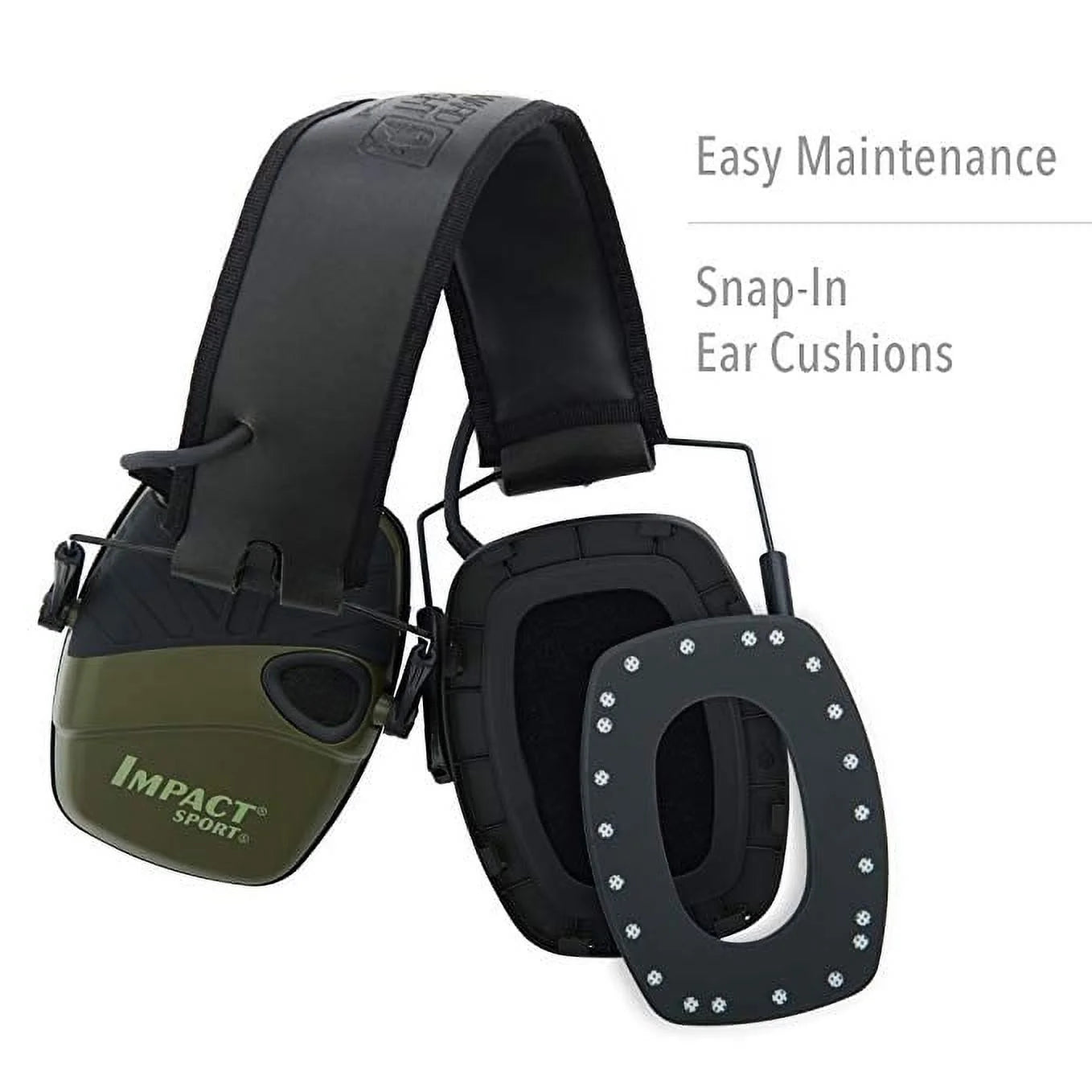 Howard Leight Impact Sport Electronic Earmuffs – Green, Digital Hearing Protection with Sound Amplification