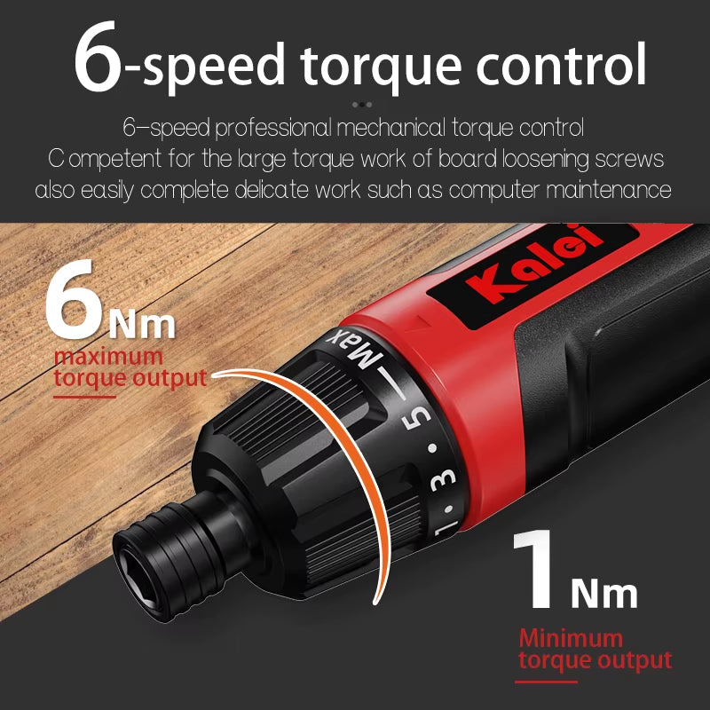 6-Speed Torque Cordless Electric Screwdriver  2000mAh Lithium Battery | 3.6V Power Tool Set | Household Maintenance &amp; Repair
