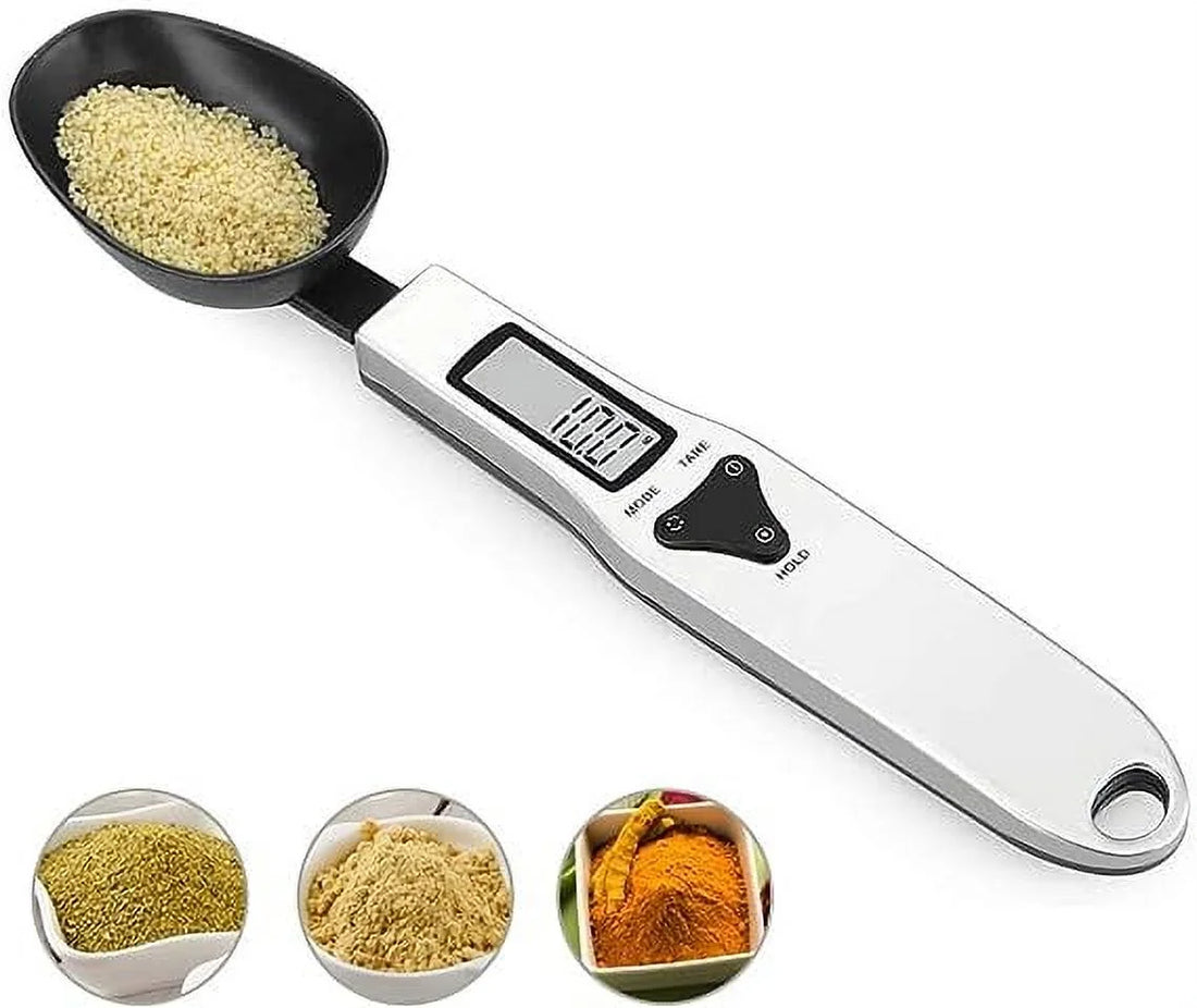 Kitchen Spoon Scale – Digital Food Scale with LCD Display, 500g Capacity, Precision 0.1g, Multi-Unit (g/oz/gn/ct)