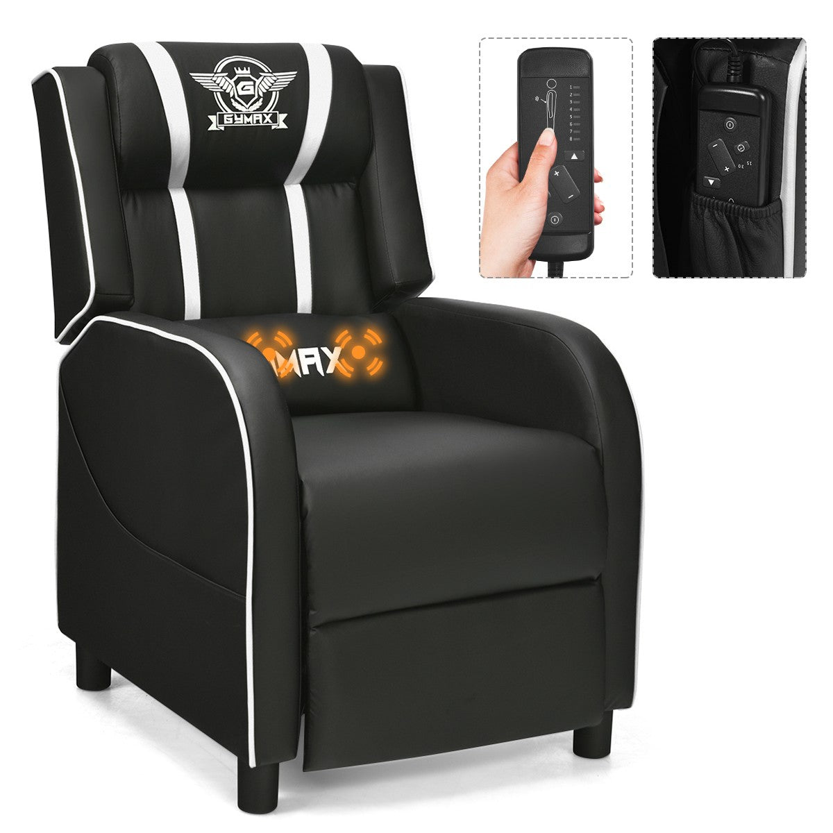 Massage Gaming Recliner Chair with Side Pockets – Ergonomic Comfort for Gamers &amp; Relaxation