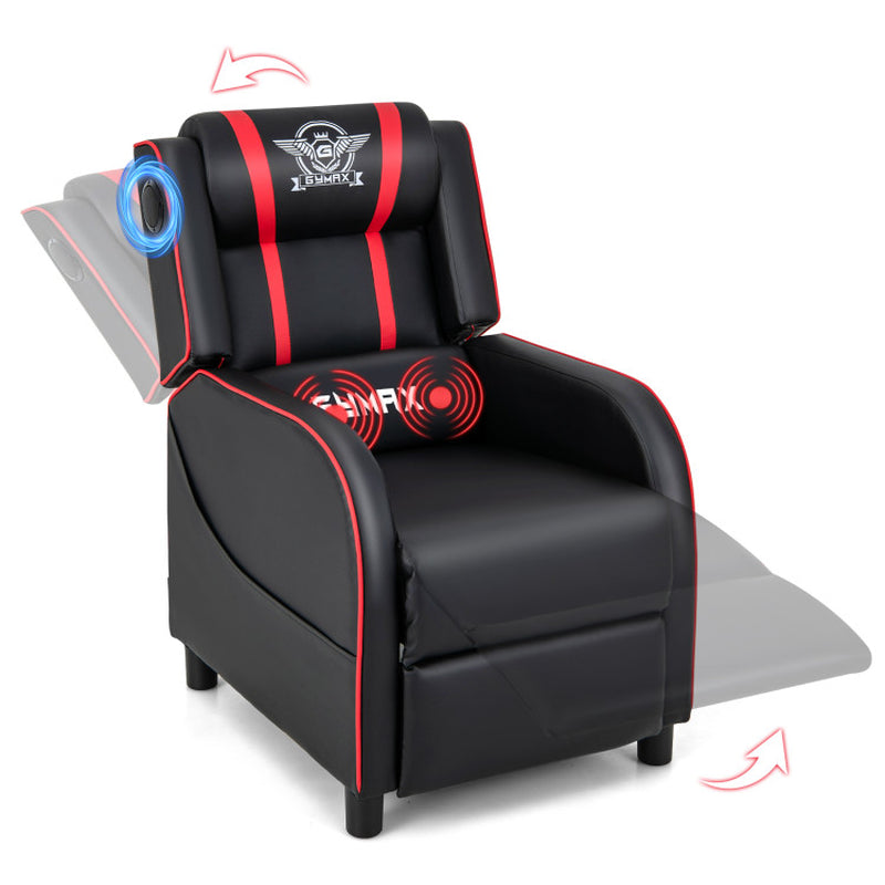PU Leather Massage Gaming Recliner Chair with Side Pockets – Ergonomic Comfort for Gamers &amp; Relaxation Seekers