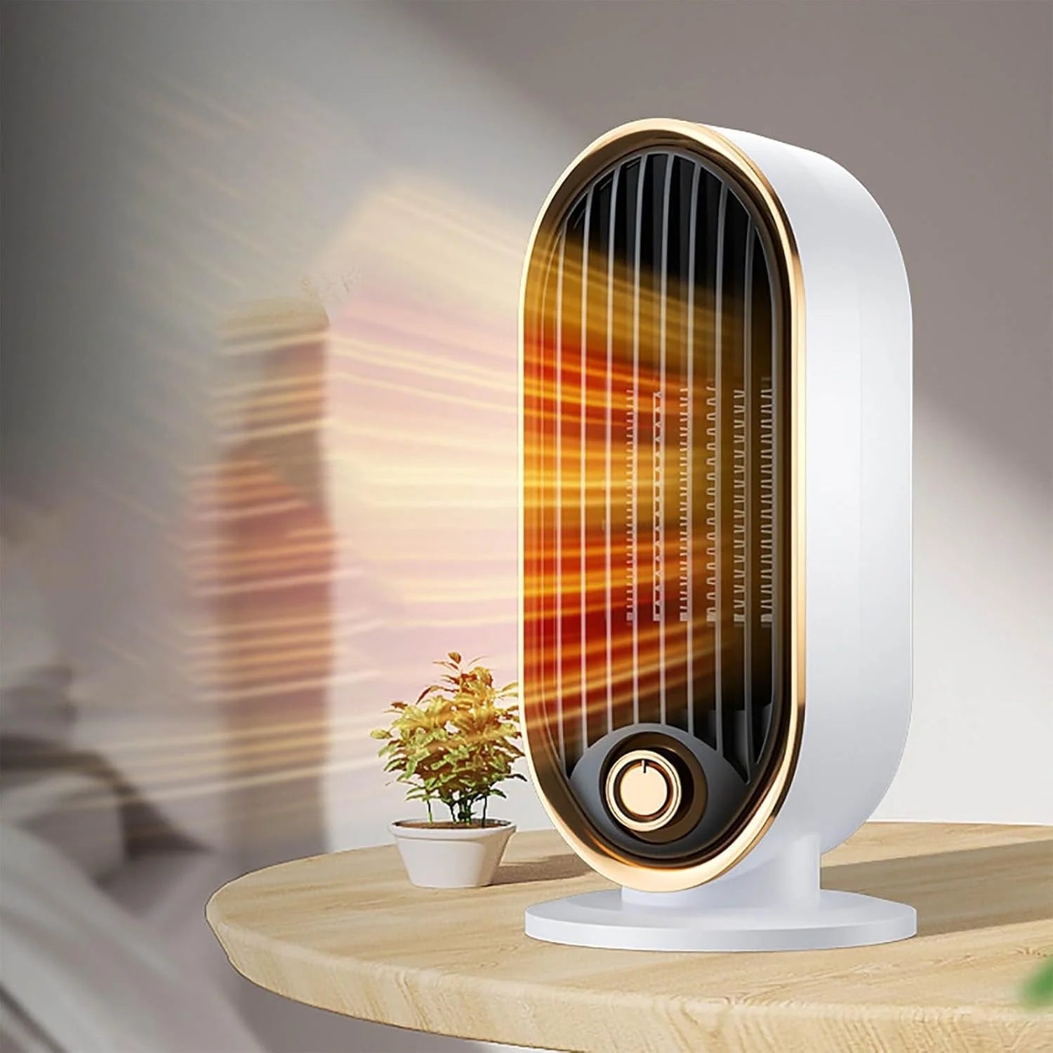 Small Electric Space Heater – 800W Fast Heating Ceramic Heater for Home, Bedroom, and Office