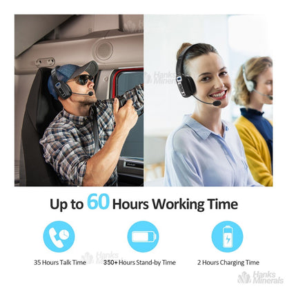 Trucker Headset Wireless Bluetooth 5.2 | AI Noise Cancelling Mic for Phones &amp; PC  Detailed Description: