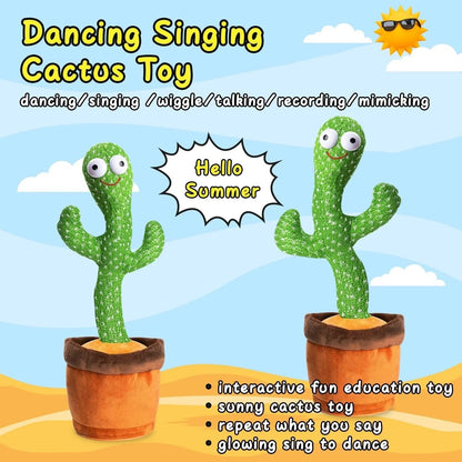 🌵 Dancing Cactus Plush Toy Doll – Electronic Recording, Singing &amp; Dancing Funny Gift (US Version)
