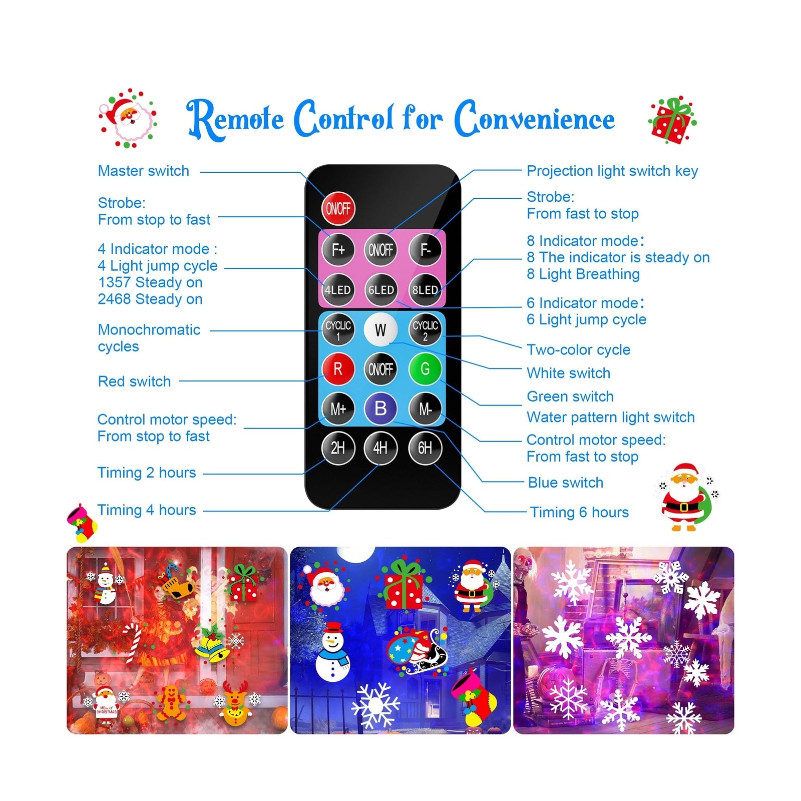 🎄🎃 COOLWUFAN Upgrade Waterproof Outdoor Christmas &amp; Halloween Projector Lights