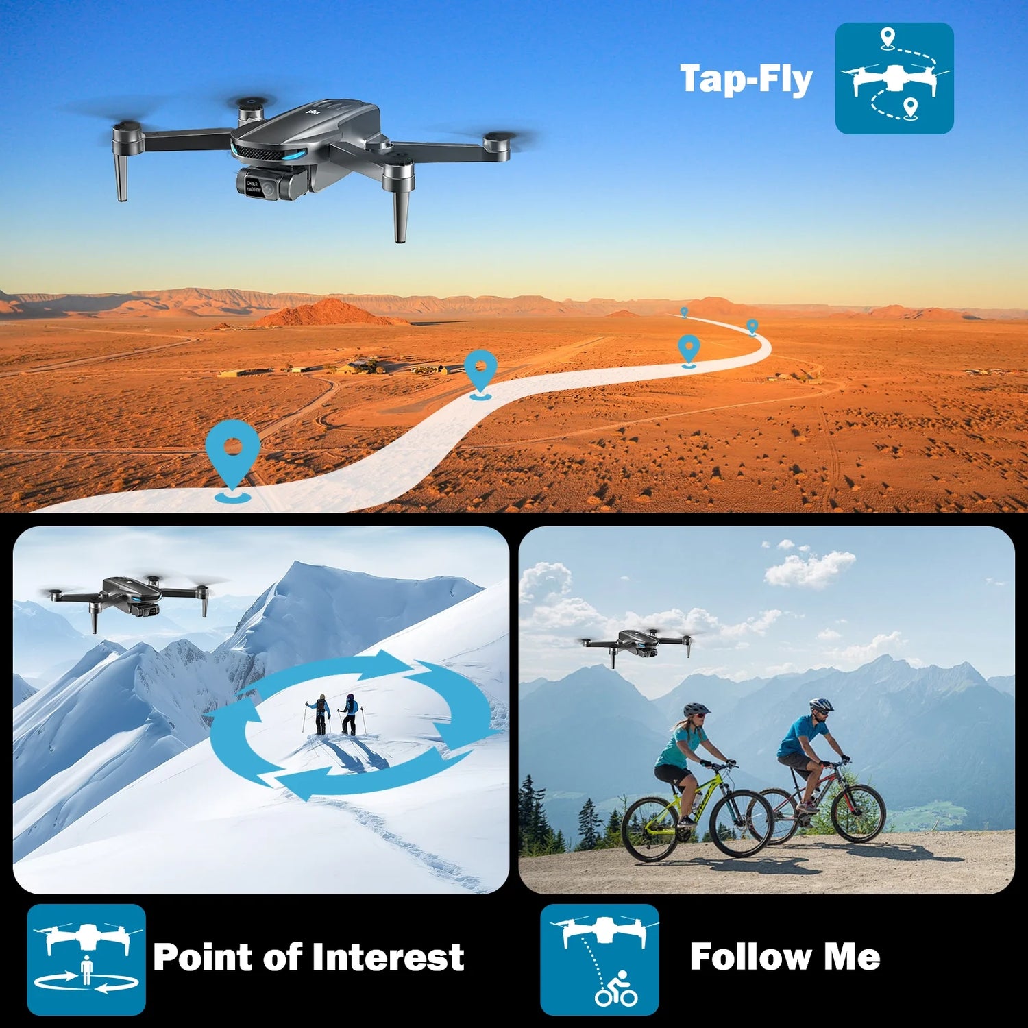 G09 GPS Drone with 4K Camera for Adults – RC Quadcopter with Auto Return, Follow Me, Optical Flow, 2 Batteries for 60 Min Flight, Foldable FPV Drone (Black)
