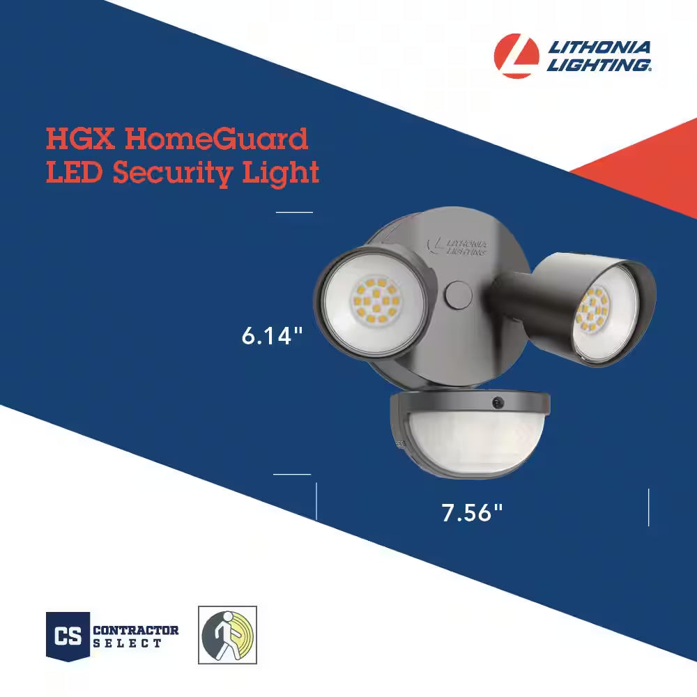 Contractor Select HGX Dark Bronze Motion Activated Outdoor Integrated LED Flood Light