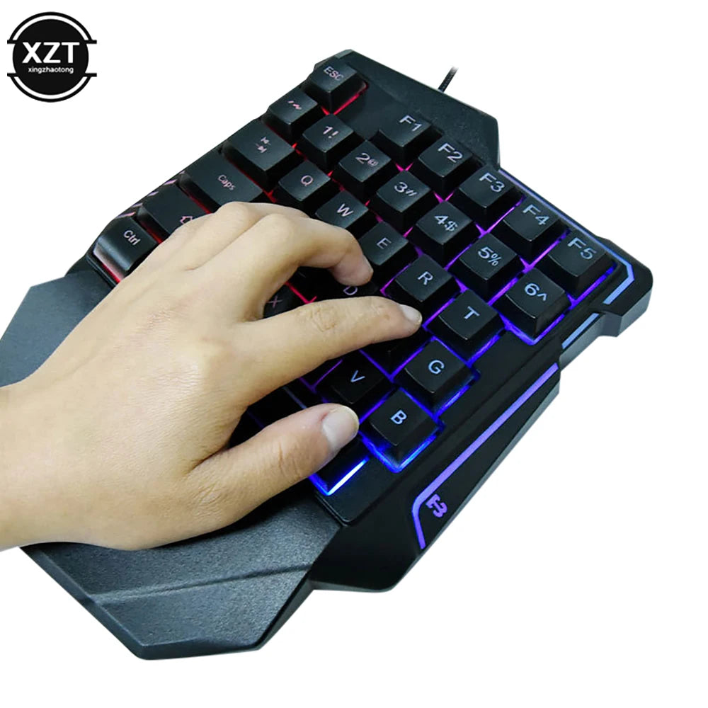 🎮 USB One-Handed Mechanical Gaming Keyboard – 35-Key Mini Ergonomic Wired Keypad for Ultimate Portable Gaming Performance