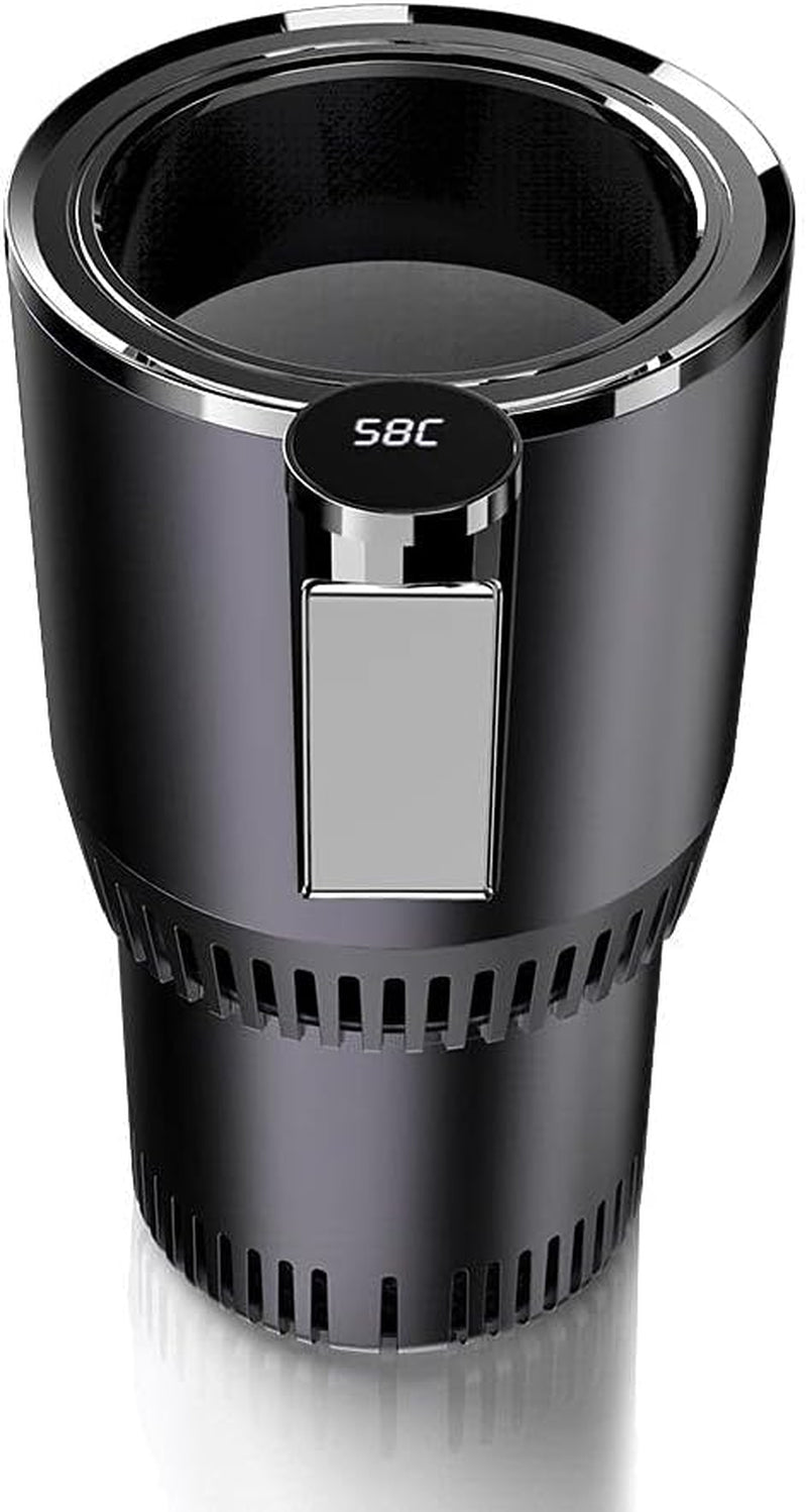 2-in-1 Smart Car Cup Warmer &amp; Cooler — Auto Heating &amp; Cooling Car Tumbler Holder (Black)