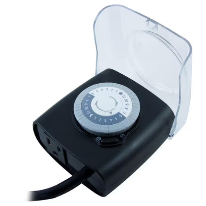 15 Amp 24-Hour Outdoor Plug-In Mechanical Timer Extreme Weather-Resistant | Reliable Daily Automation