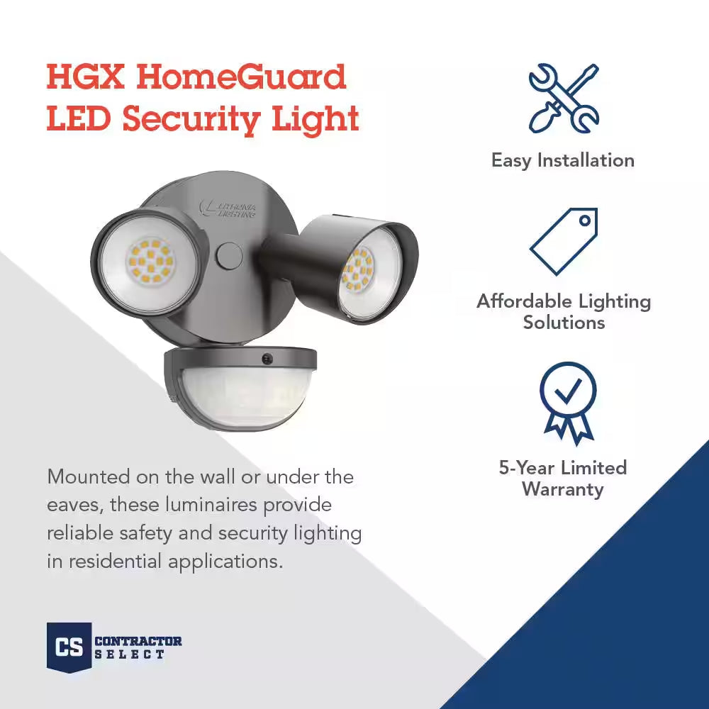 Contractor Select HGX Dark Bronze Motion Activated Outdoor Integrated LED Flood Light