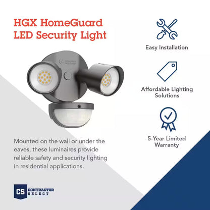 Contractor Select HGX Dark Bronze Motion Activated Outdoor Integrated LED Flood Light