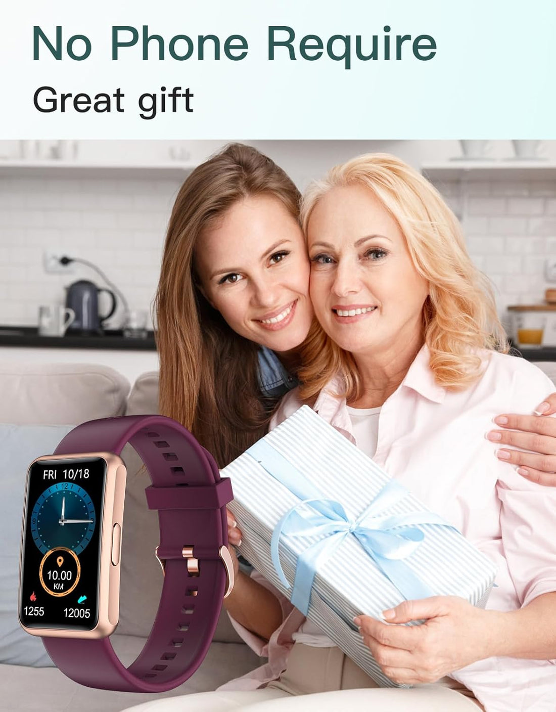 Fitness Tracker (Purple) – No Bluetooth, No App, No Phone Needed!