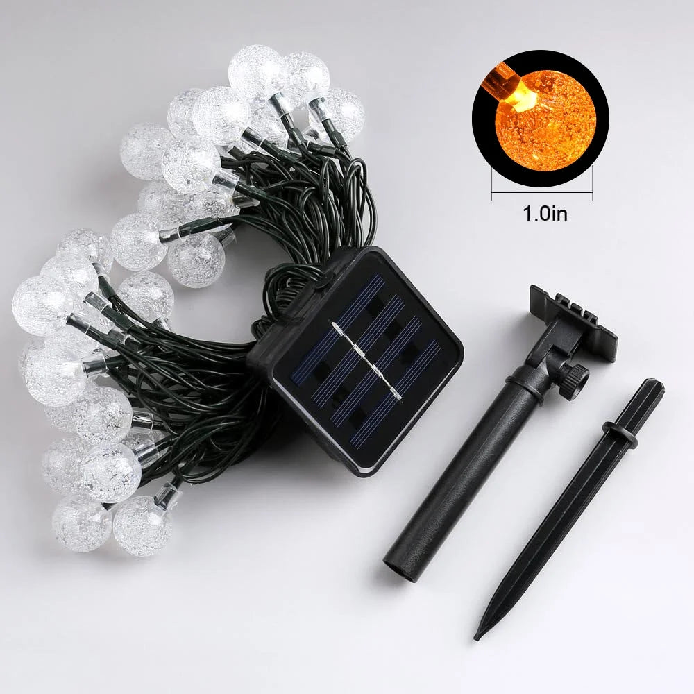 Solar Halloween String Lights – 35.6Ft 60 LED Orange &amp; Purple Globe Lights with 8 Modes, Waterproof Outdoor Lights for Patio, Garden, Yard, Porch &amp; Halloween Decor