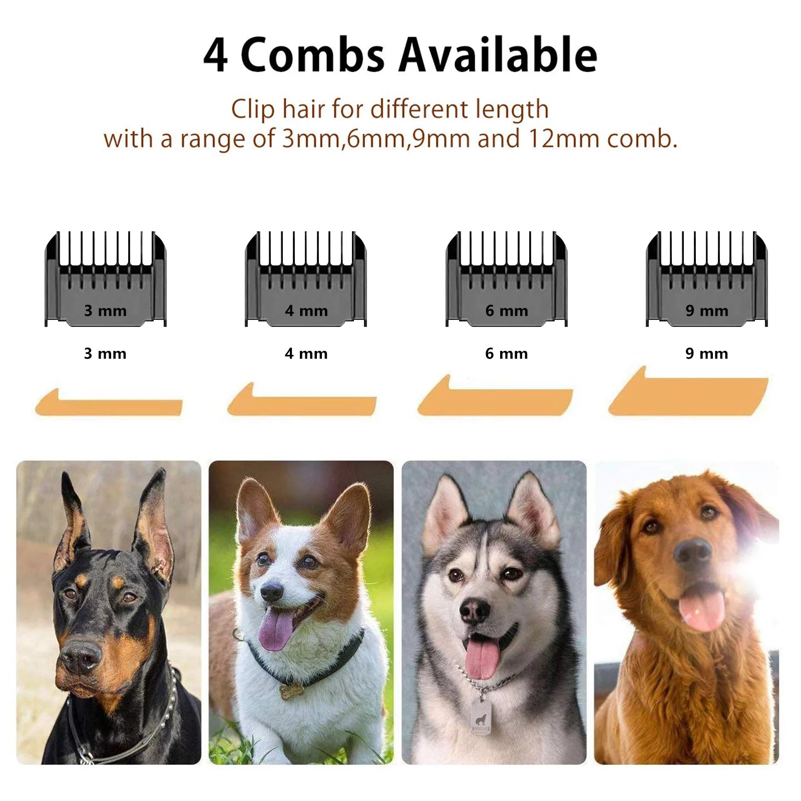 ✂️ Rechargeable Cordless Pet Shaver – Low Noise Dog Clippers with Scissor Comb for Quiet Grooming