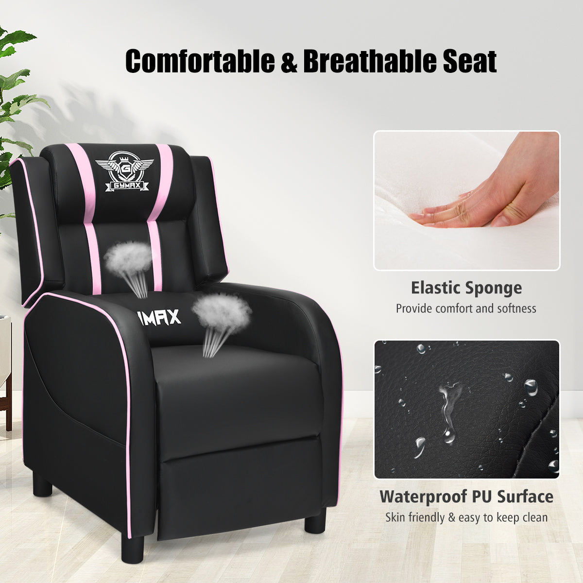 Massage Gaming Recliner Chair with Side Pockets – Ergonomic Comfort for Gamers &amp; Relaxation
