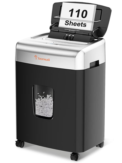 110-Sheet Auto-Feed Micro-Cut Paper Shredder – Heavy Duty Shredding for Maximum Security