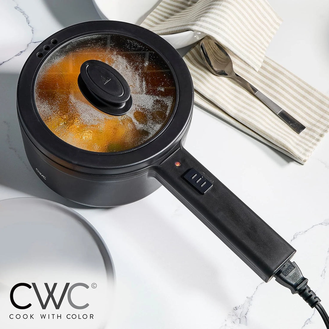 .6L Electric Hot Pot 700W Nonstick Mini Cooker
